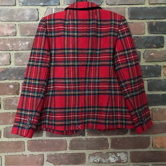 TALBOTS wool blend plaid blazer size 8P 8 petite -38 chest -23.5” long - Picture 6 of 9